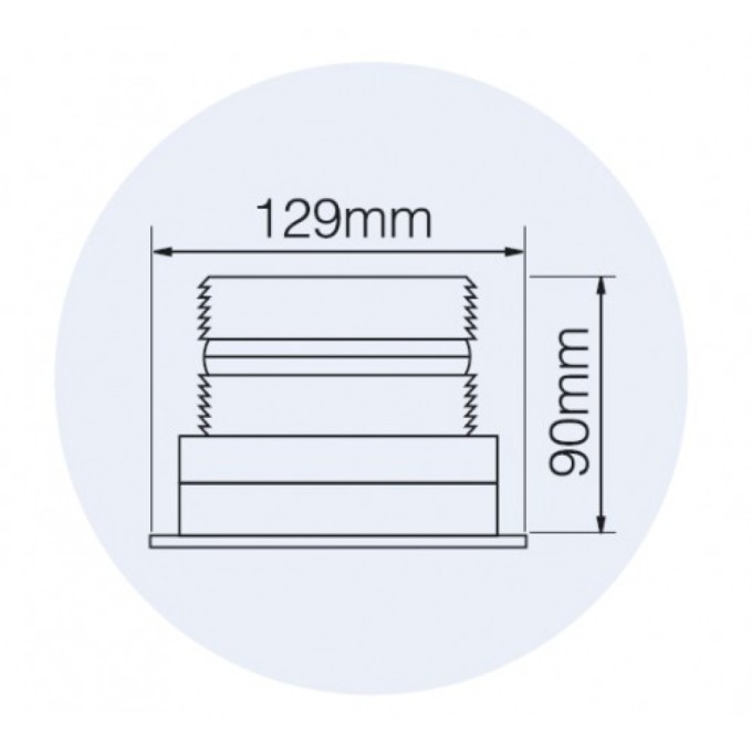 Girofar Xenon Ultracompact 12-80V 2W cu fixare in trei puncte